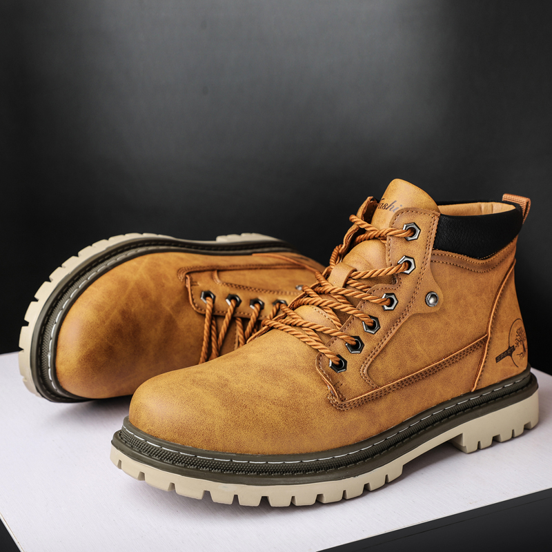 Men'S Shoes Low Top - Men's High-Top British Style Motorcycle Boots