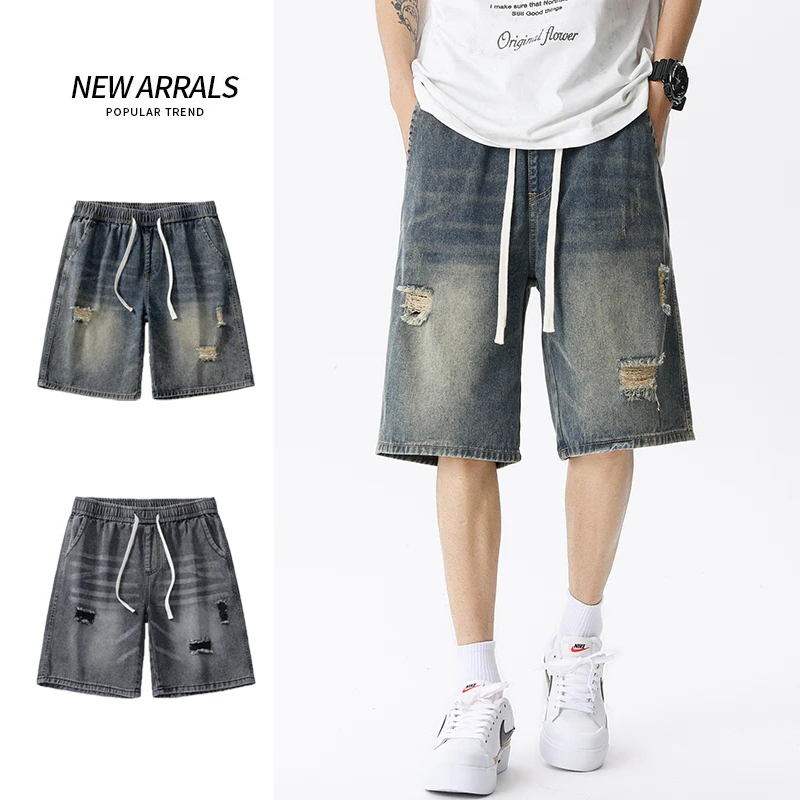 Men'S Shoes With Jeans - Summer Thin Denim Shorts Men's Retro