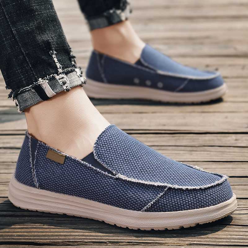Men Shoes Loafers - Outdoor Non-Slip Sneakers Comfortable Summer Denim