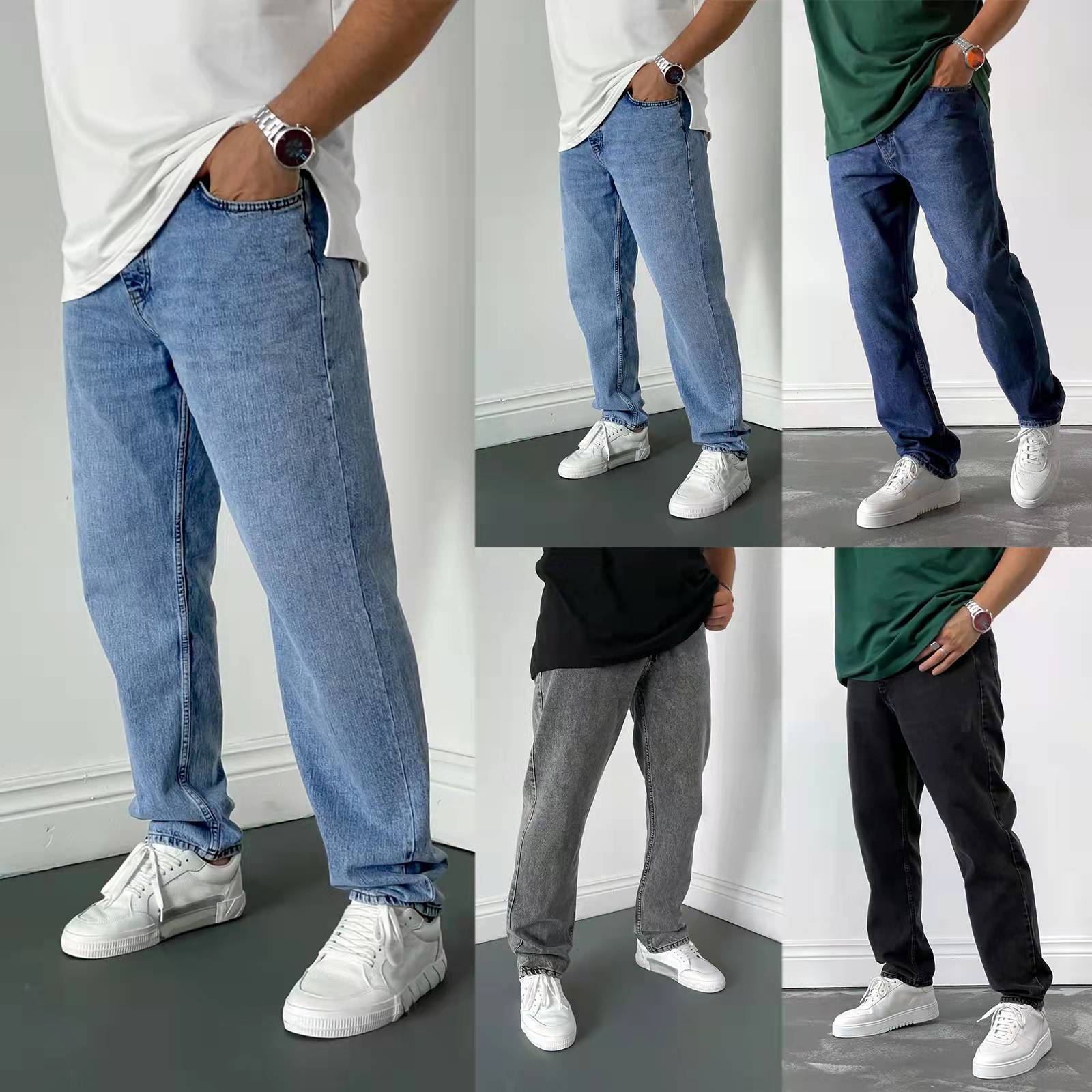 Men'S Shoes With Jeans - High-end Men's Slim Straight-leg Jeans for