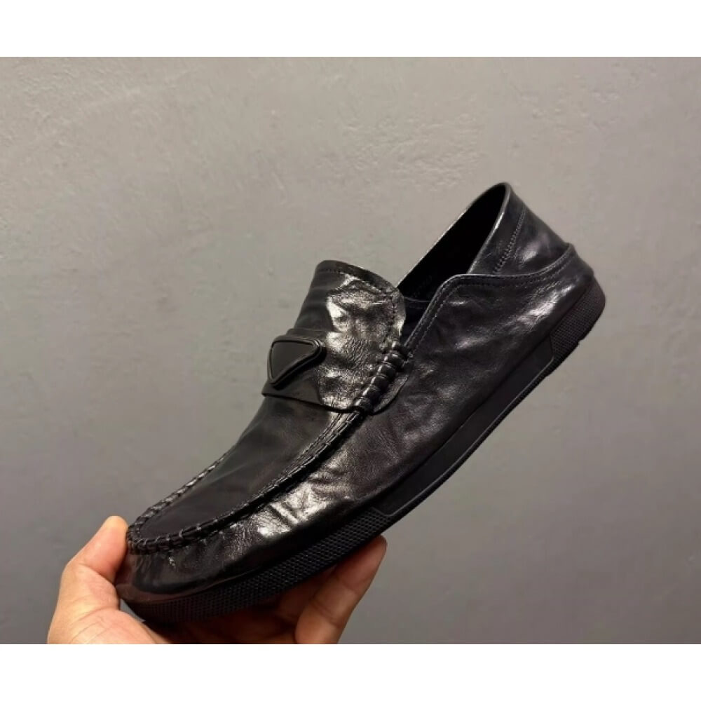 Men'S Shoes Drivers - Handcrafted Black Leather Driver Loafer –