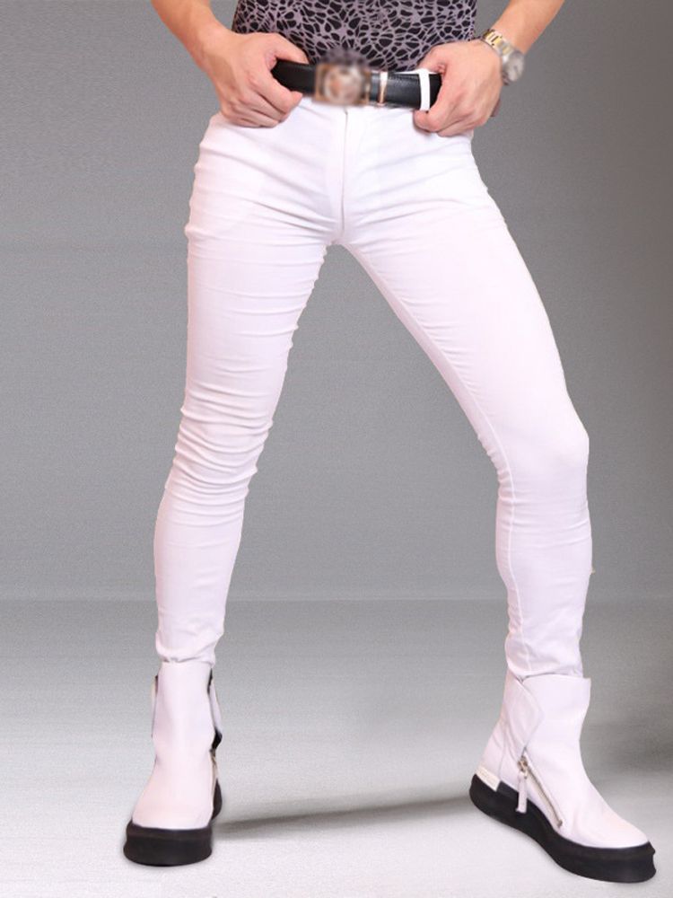 Men'S Shoes With Jeans - M-3XL Mens Elastic Denim Jeans Tights