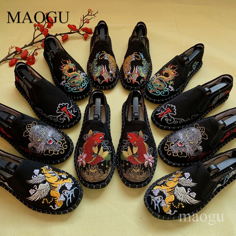 Men Shoes Loafers - Unisex Chinese Style Embroidery Slip-On Shoes