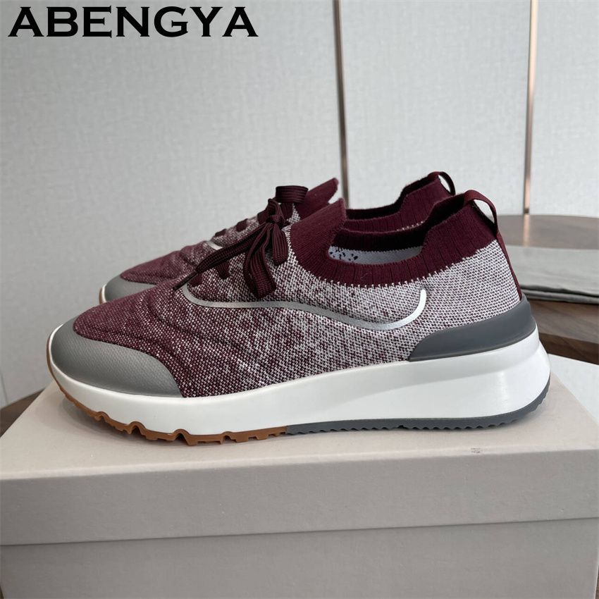 Men Shoes Loafers - Men New Multicolour Knitted loafers Shoes