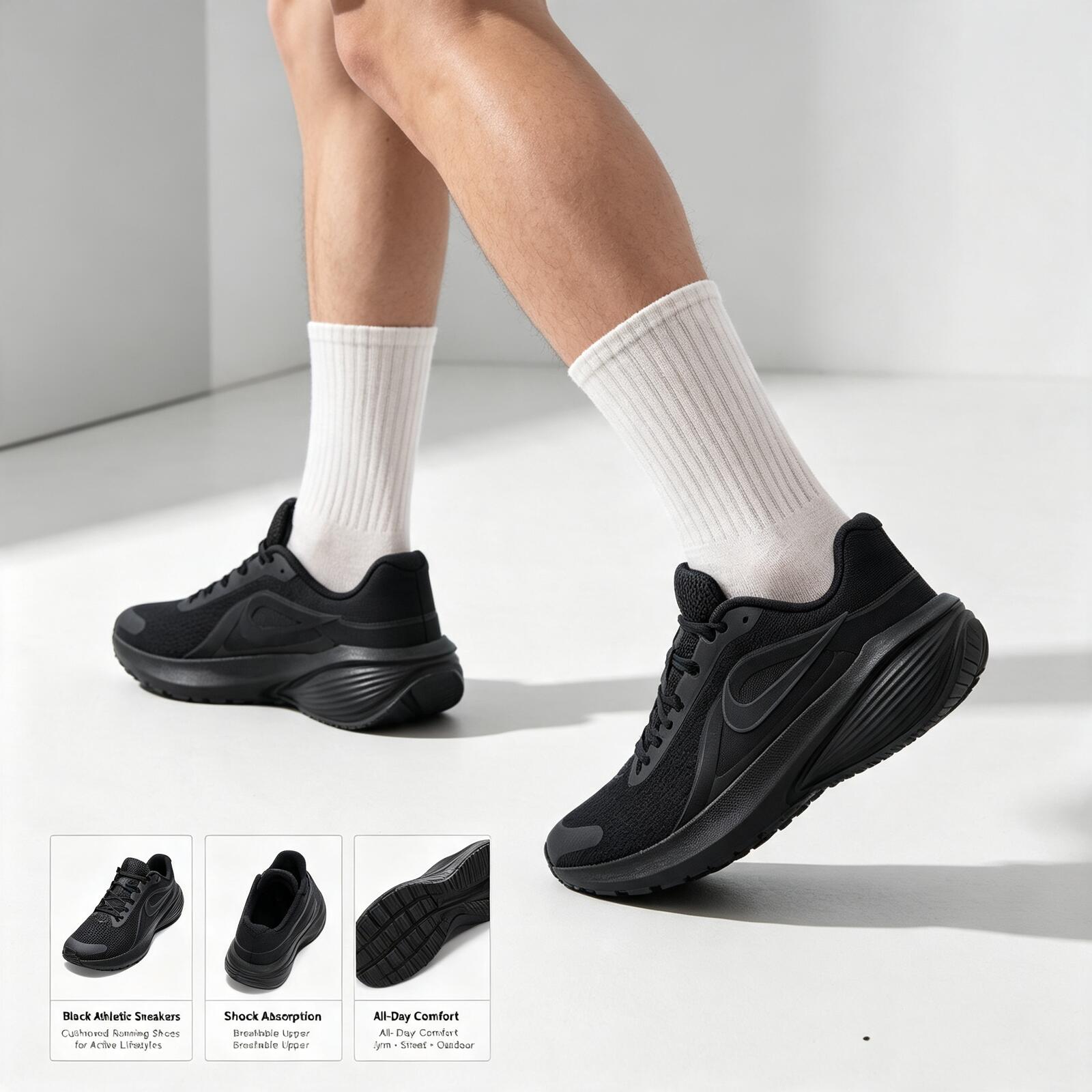 Nike Black Men’s Running Shoes - Men'S Shoes Nike Black ulasan dan harga