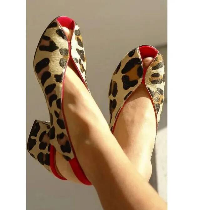 Leopard Print Peep Toe Slingba - Men Shoes Style ulasan dan harga