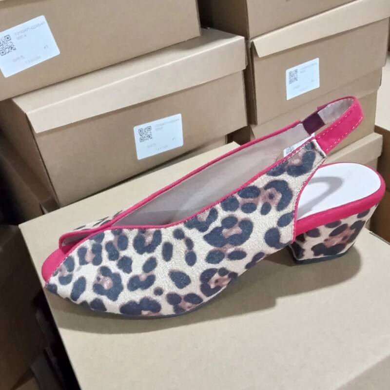 Leopard Print Peep Toe Slingba - Men Shoes Style ulasan dan harga