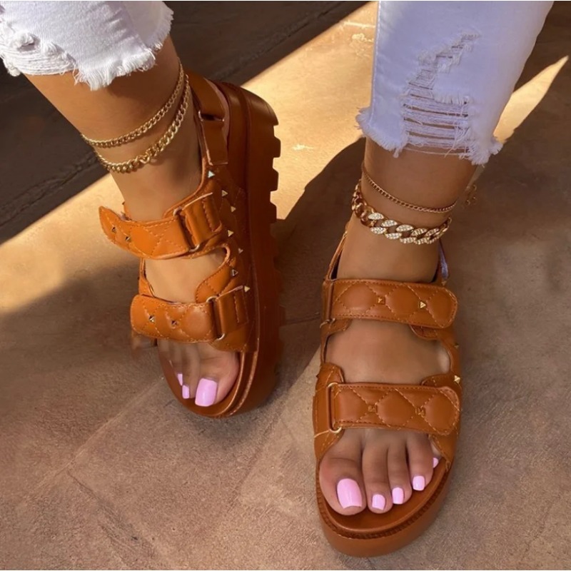2024 Summer Thick Sole Sandals - Velcro Strap Sandal ulasan dan harga