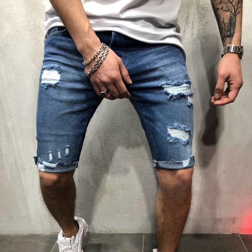 Men Short Jeans Denim Tight Sh - Men'S Shoes With Jeans ulasan dan harga