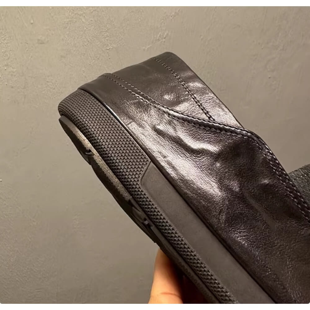 Handcrafted Black Leather Driv - Men'S Shoes Drivers ulasan dan harga