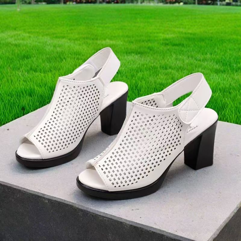 Women Big Size High Heel Peep  - Velcro Strap Sandal ulasan dan harga