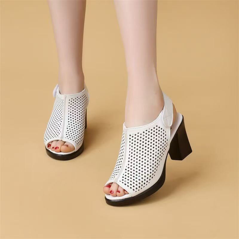 Women Big Size High Heel Peep  - Velcro Strap Sandal ulasan dan harga