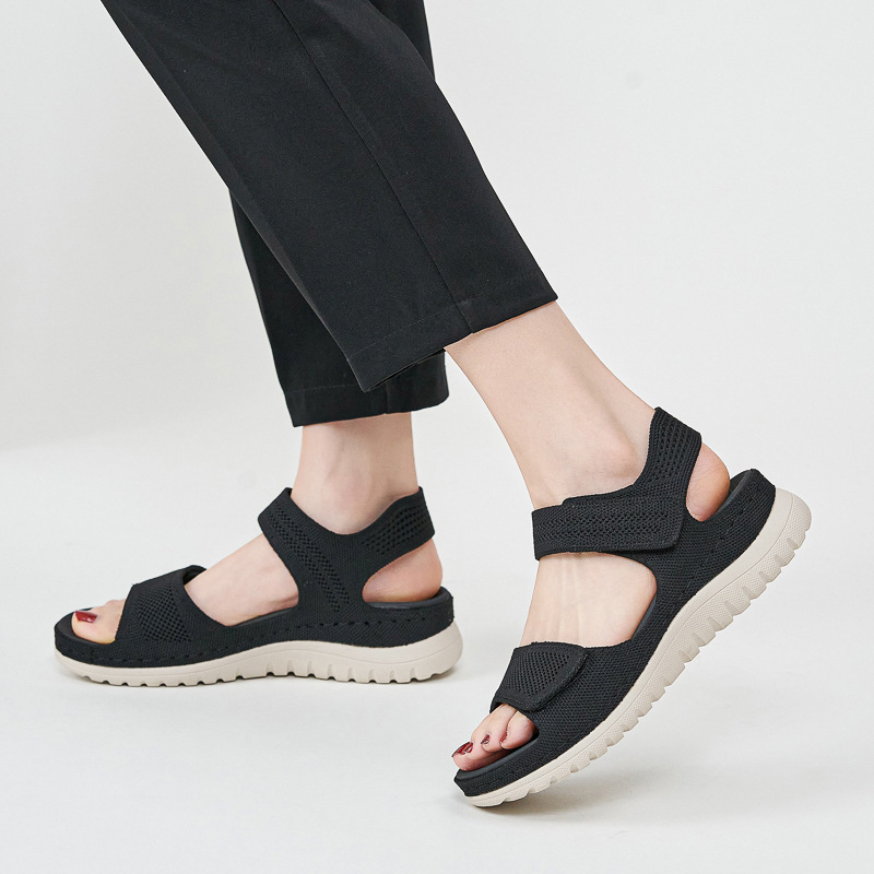 Ladies Knit Mesh Platform Spor - Velcro Strap Sandal ulasan dan harga